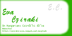 eva cziraki business card